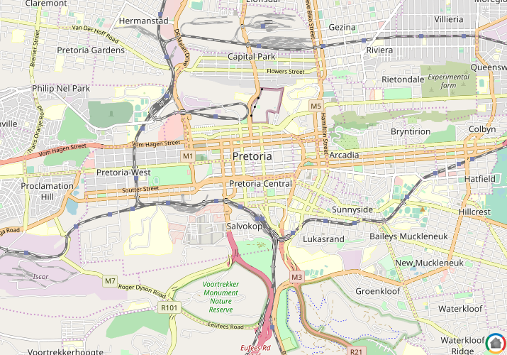 Map location of Pretoria Central
